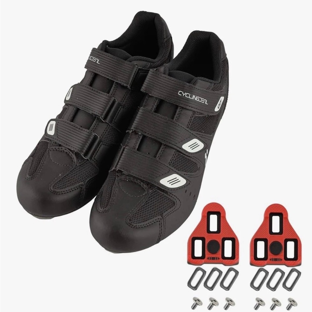 Cycling Road Shoes with Triple-Strap Closure - Black